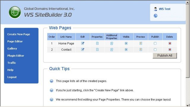 GDI Site Builder Page 1